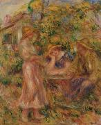 Pierre-Auguste Renoir Three Figures in Landscape oil painting artist